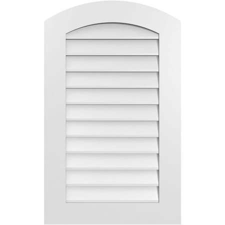 Ekena Millwork Arch Top Surface Mount PVC Gable Vent: Functional, w/ 3-1/2"W x 1"P Standard Frame, 22"W x 36"H GVPAR22X3601SF